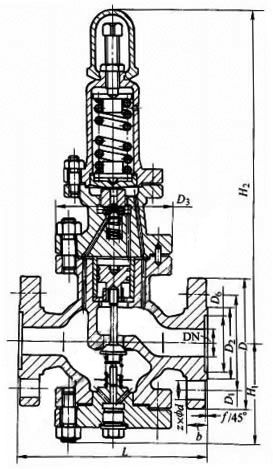Y43H 型 先導(dǎo)活塞式蒸汽減壓閥PN40~PN63外形尺寸圖